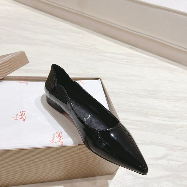 HOT CHICK BALLERINAS 15MM IN BLACK PATENT CALFSKIN