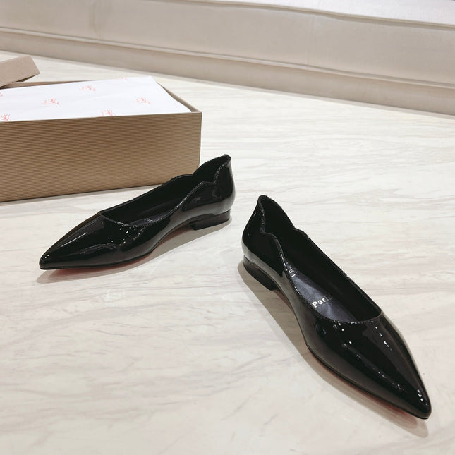 HOT CHICK BALLERINAS 15MM IN BLACK PATENT CALFSKIN