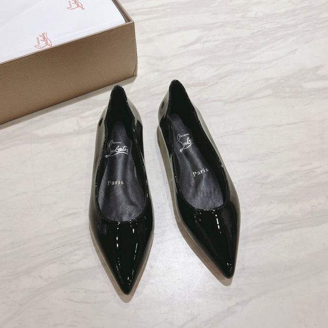 HOT CHICK BALLERINAS 15MM IN BLACK PATENT CALFSKIN