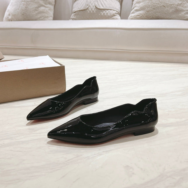 HOT CHICK BALLERINAS 15MM IN BLACK PATENT CALFSKIN