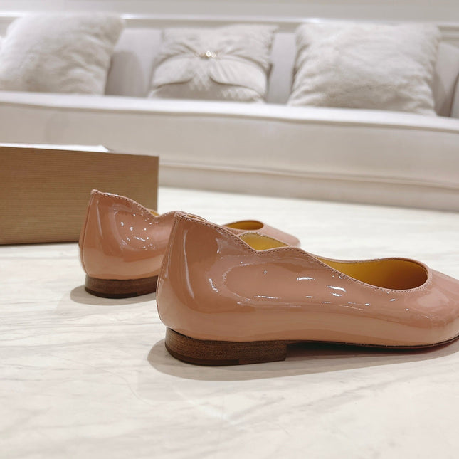 HOT CHICK BALLERINAS 15MM IN NUDE PATENT CALFSKIN