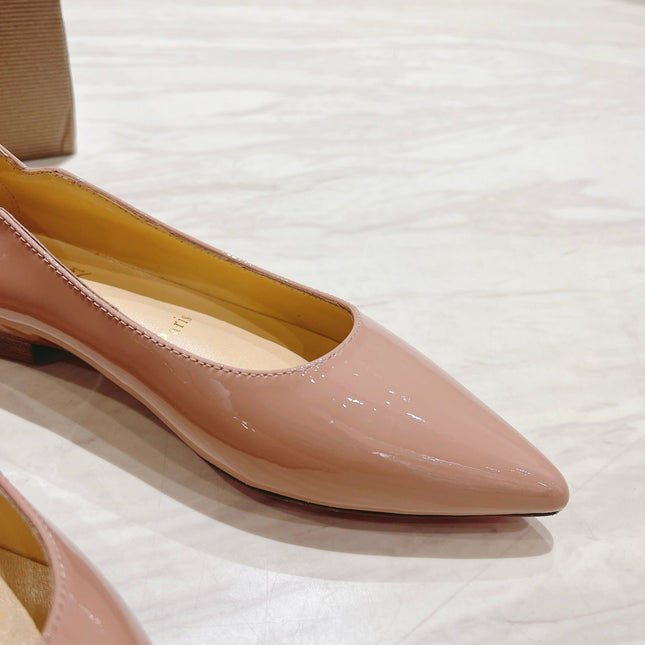 HOT CHICK BALLERINAS 15MM IN NUDE PATENT CALFSKIN