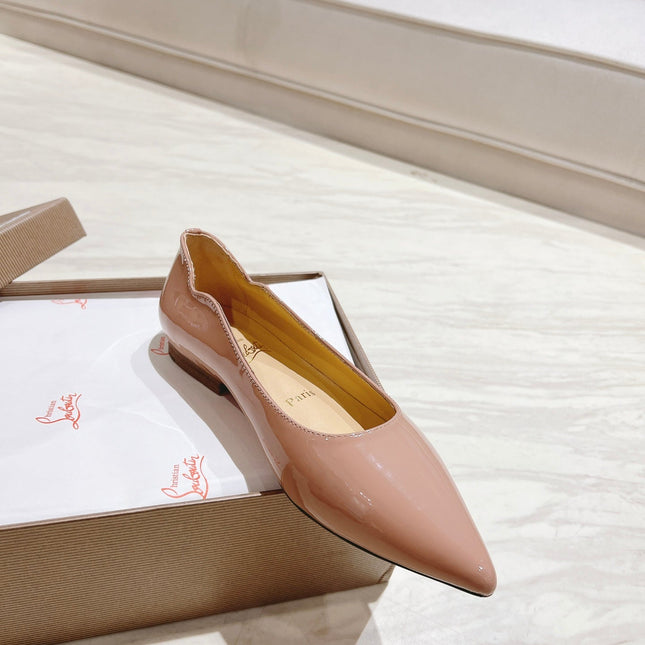 HOT CHICK BALLERINAS 15MM IN NUDE PATENT CALFSKIN