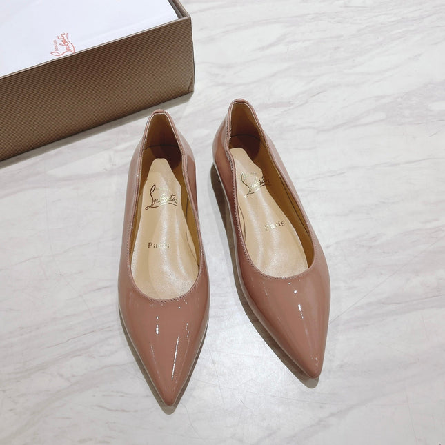 HOT CHICK BALLERINAS 15MM IN NUDE PATENT CALFSKIN