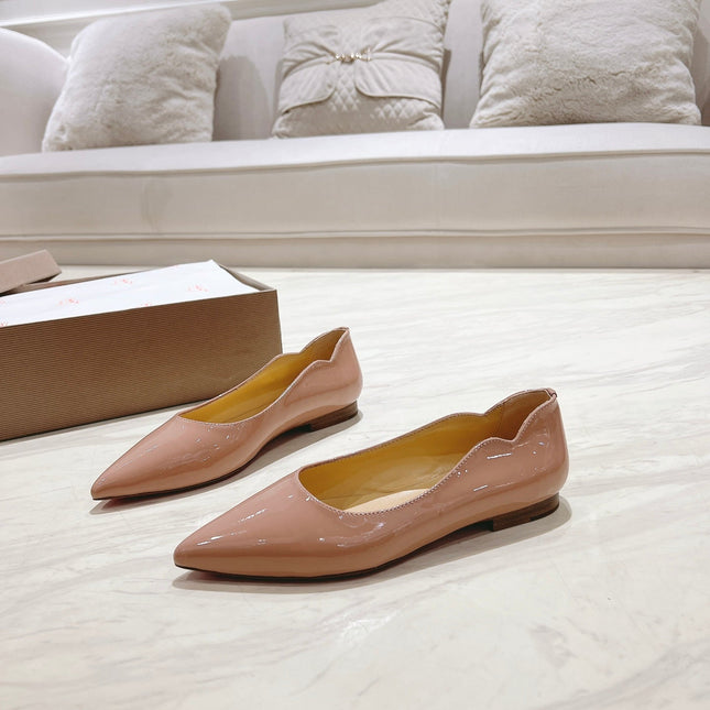 HOT CHICK BALLERINAS 15MM IN NUDE PATENT CALFSKIN