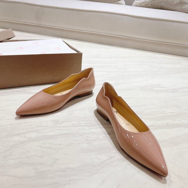 HOT CHICK BALLERINAS 15MM IN NUDE PATENT CALFSKIN