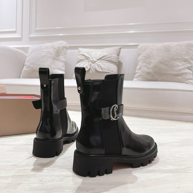 CHELSEA BOOT LUG 30MM IN BLACK GLOSSY CALFSKIN