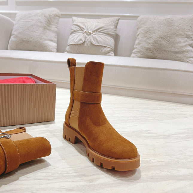 CHELSEA BOOT LUG 30MM IN BROWN SUEDE