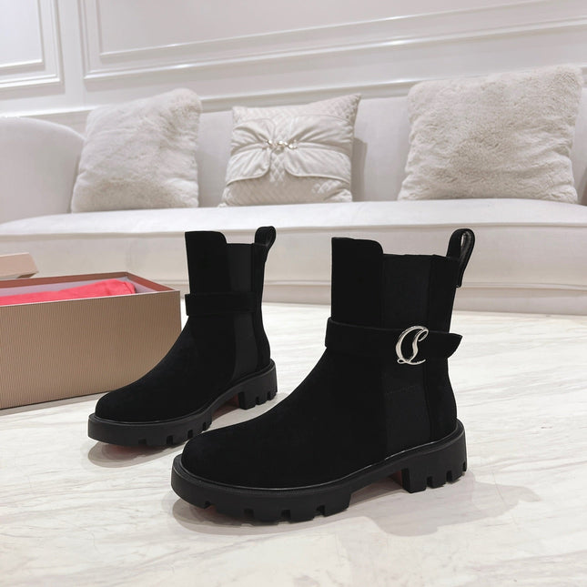 CHELSEA BOOT LUG 30MM IN BLACK SUEDE