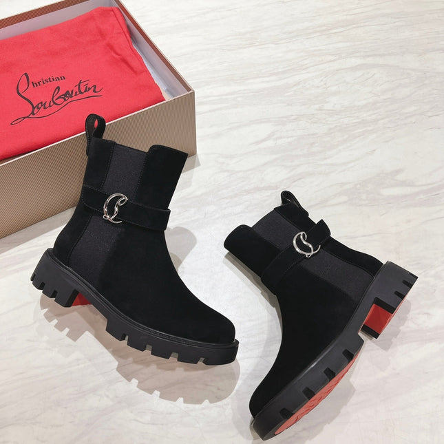 CHELSEA BOOT LUG 30MM IN BLACK SUEDE