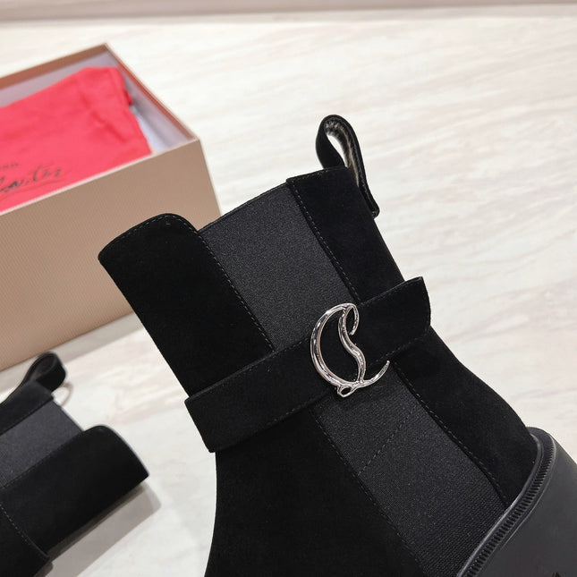 CHELSEA BOOT LUG 30MM IN BLACK SUEDE