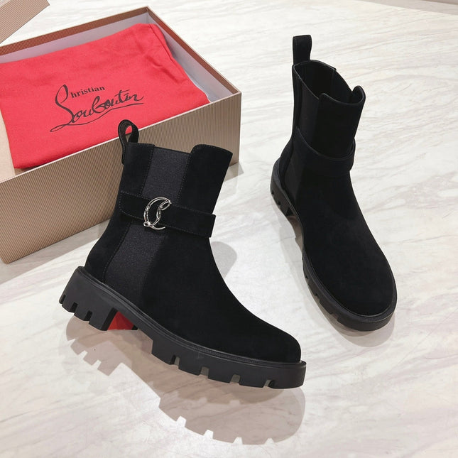 CHELSEA BOOT LUG 30MM IN BLACK SUEDE