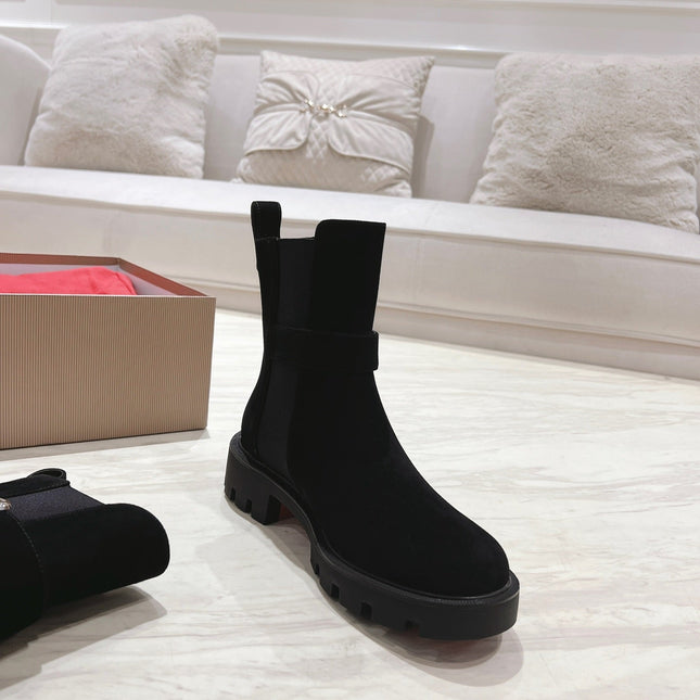 CHELSEA BOOT LUG 30MM IN BLACK SUEDE