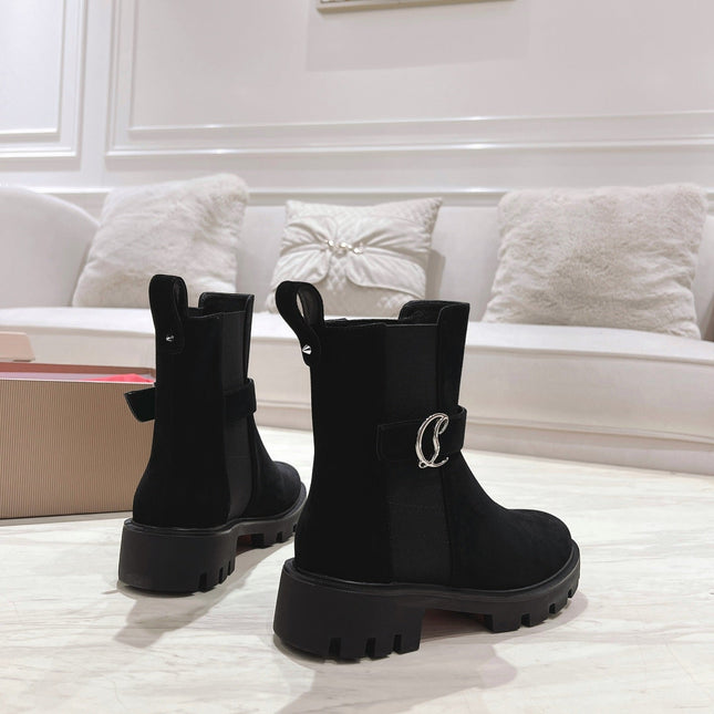 CHELSEA BOOT LUG 30MM IN BLACK SUEDE