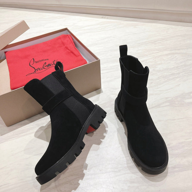 CHELSEA BOOT LUG 30MM IN BLACK SUEDE