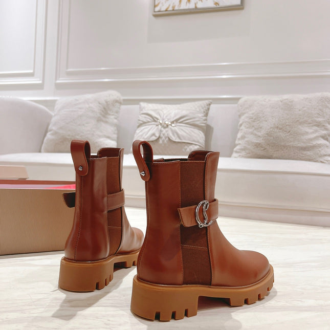 CHELSEA BOOT LUG 30MM IN BROWN CALFSKIN