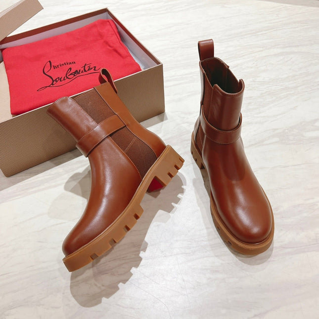 CHELSEA BOOT LUG 30MM IN BROWN CALFSKIN