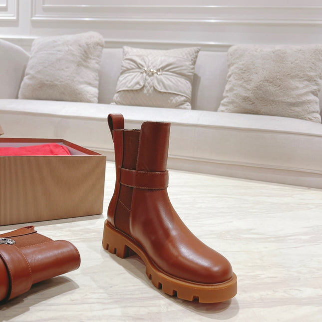 CHELSEA BOOT LUG 30MM IN BROWN CALFSKIN