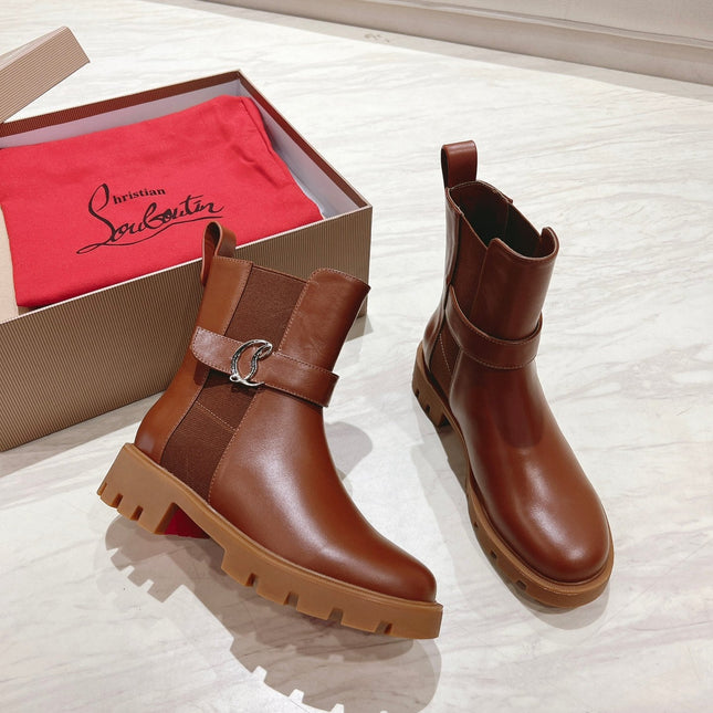 CHELSEA BOOT LUG 30MM IN BROWN CALFSKIN