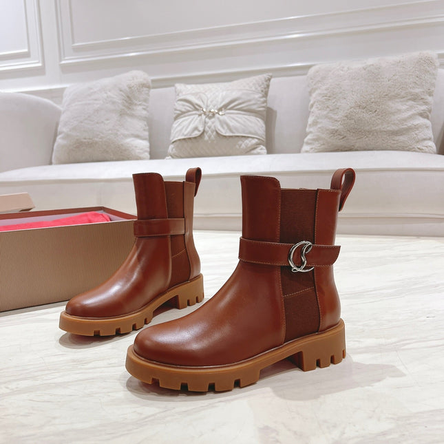 CHELSEA BOOT LUG 30MM IN BROWN CALFSKIN