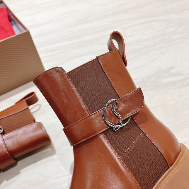 CHELSEA BOOT LUG 30MM IN BROWN CALFSKIN