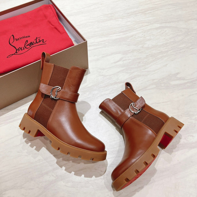 CHELSEA BOOT LUG 30MM IN BROWN CALFSKIN