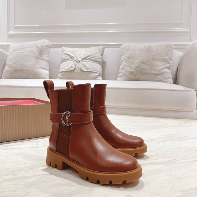 CHELSEA BOOT LUG 30MM IN BROWN CALFSKIN