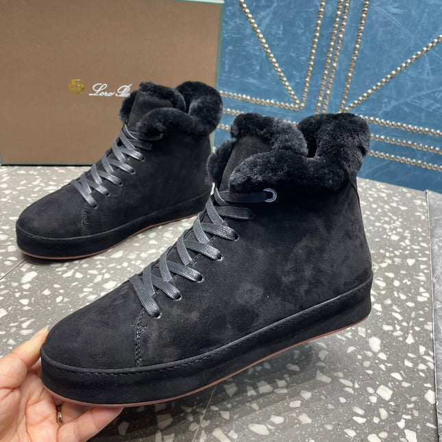 LP WINTER NUAGES HIGH SNEAKERS BLACK LAMBSKIN