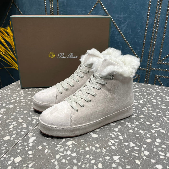 LP WINTER NUAGES HIGH SNEAKERS WHITE LAMBSKIN
