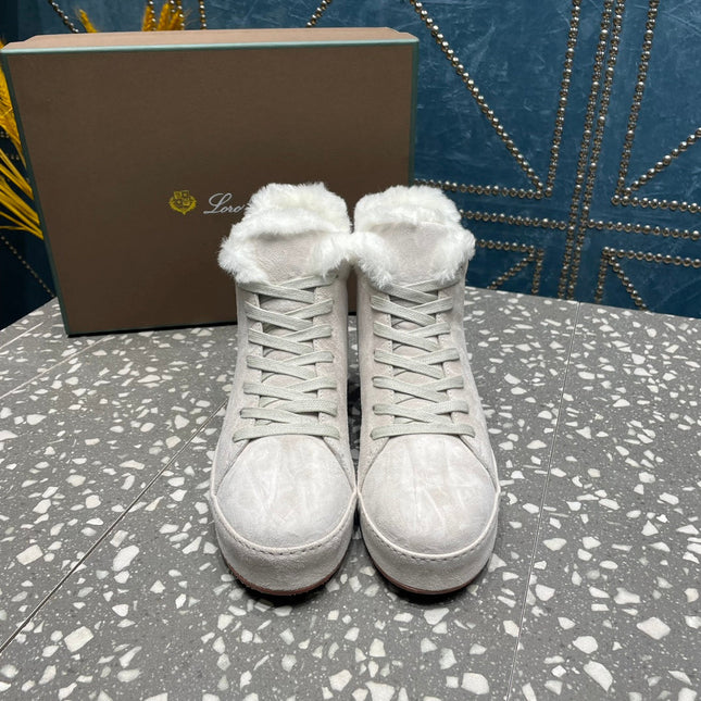 LP WINTER NUAGES HIGH SNEAKERS WHITE LAMBSKIN