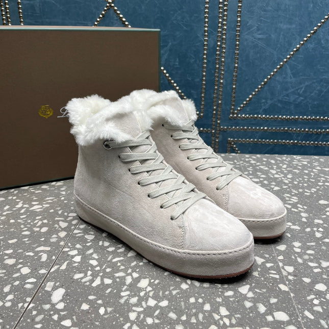 LP WINTER NUAGES HIGH SNEAKERS WHITE LAMBSKIN