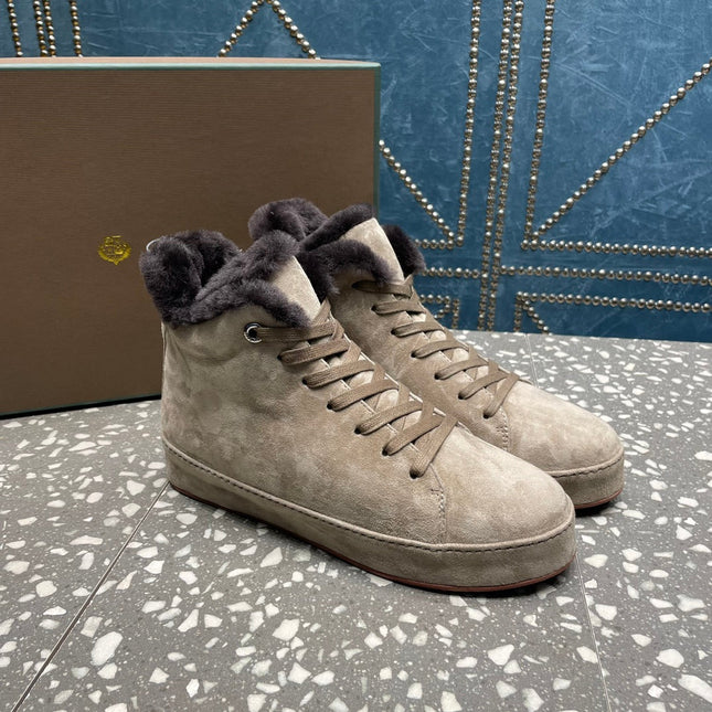 LP WINTER NUAGES HIGH SNEAKERS LIGHT GRAY LAMBSKIN