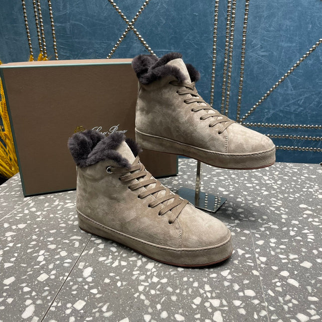 LP WINTER NUAGES HIGH SNEAKERS LIGHT GRAY LAMBSKIN