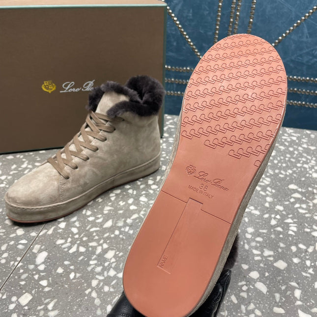 LP WINTER NUAGES HIGH SNEAKERS LIGHT GRAY LAMBSKIN