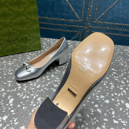 HIGH PUMP 55MM IN SILVER SHEEPSKIN