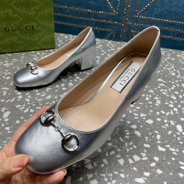 HIGH PUMP 55MM IN SILVER SHEEPSKIN