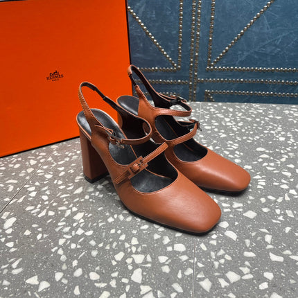 JACKIE 80 MM PUMP IN UMBER BROWN CALFSKIN