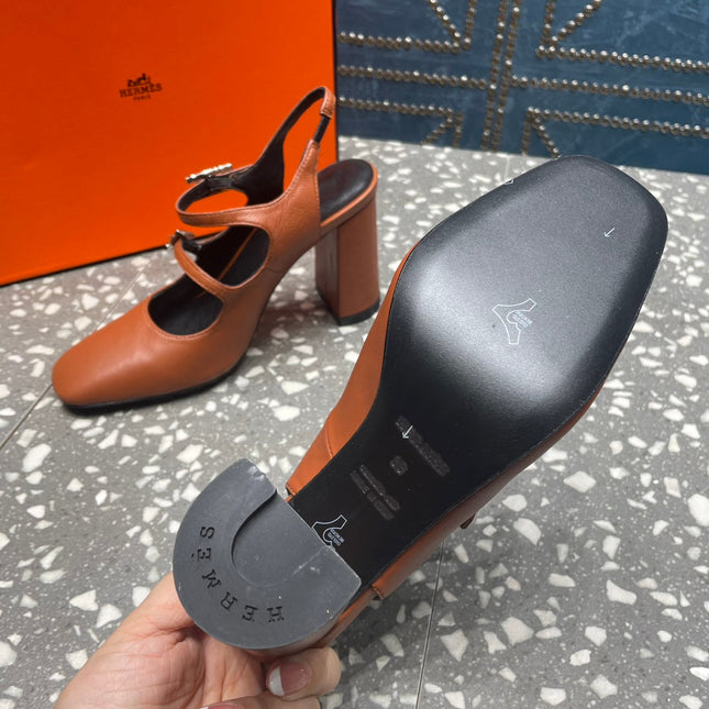 JACKIE 80 MM PUMP IN UMBER BROWN CALFSKIN