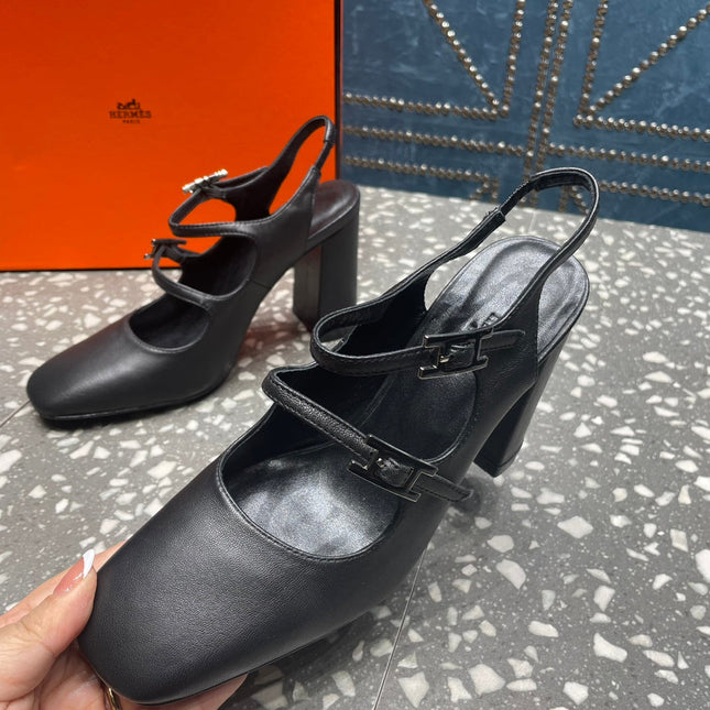 JACKIE 80 MM PUMP IN BLACK CALFSKIN