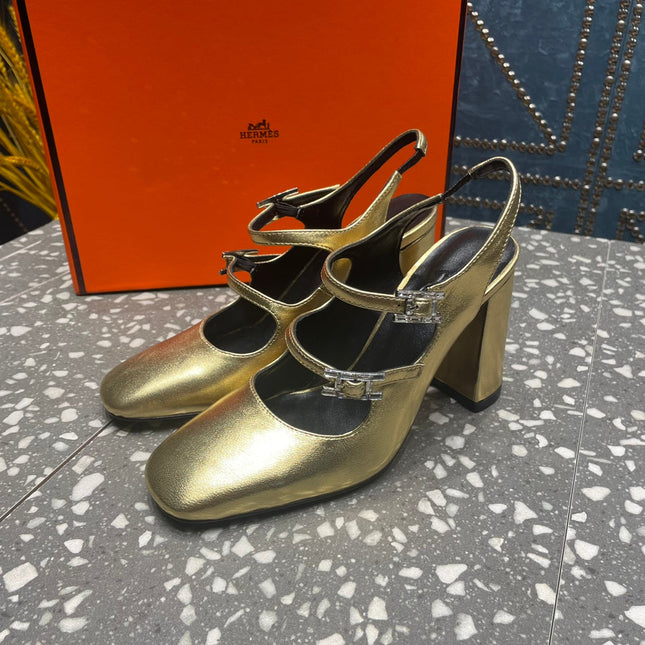 JACKIE 80 MM PUMP IN LIGHT GOLD CALFSKIN