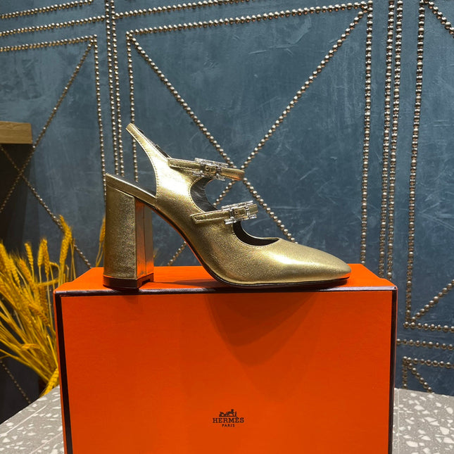 JACKIE 80 MM PUMP IN LIGHT GOLD CALFSKIN