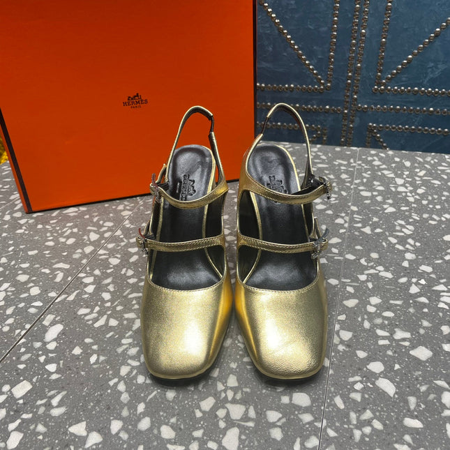 JACKIE 80 MM PUMP IN LIGHT GOLD CALFSKIN