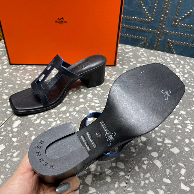 IZZY 50 MM SANDAL IN BLACK SHEEPSKIN