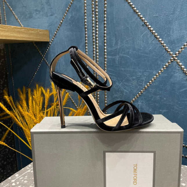 VELVET IDA SANDAL 10 CM BLACK