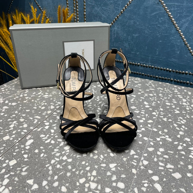 VELVET IDA SANDAL 10 CM BLACK