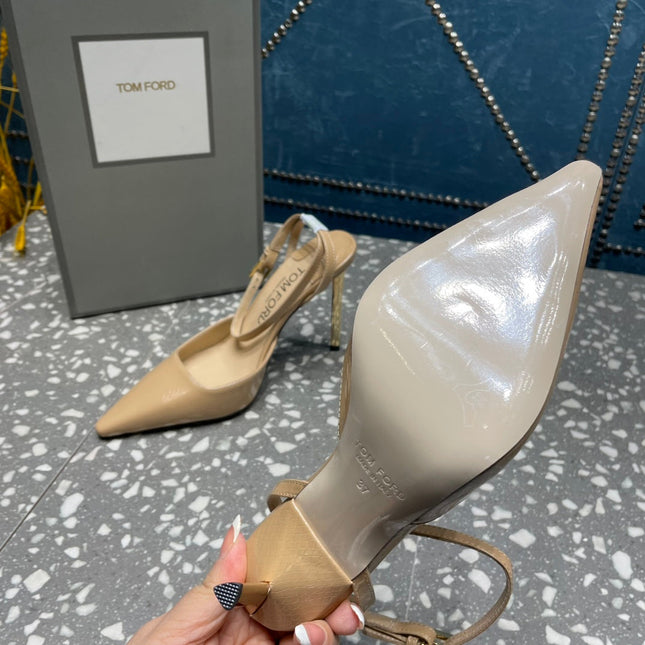 HIGH HEELS 10 CM IN COOKIE TAN SNAKE PATTERNED CALFSKIN