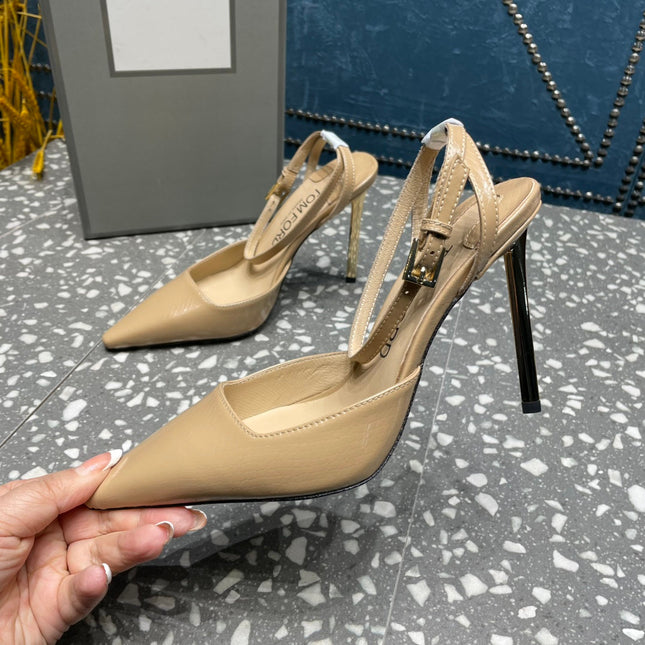 HIGH HEELS 10 CM IN COOKIE TAN SNAKE PATTERNED CALFSKIN