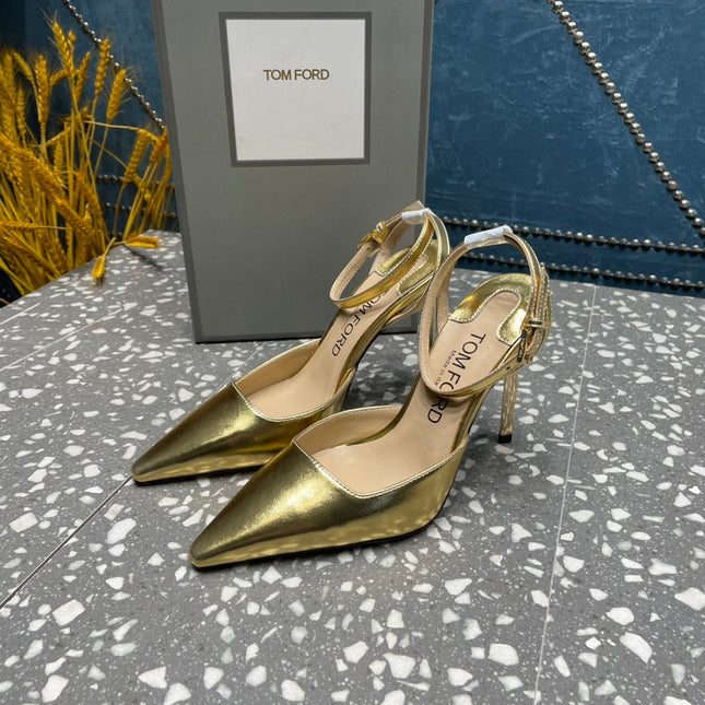 HIGH HEELS 10 CM IN GOLD CALFSKIN