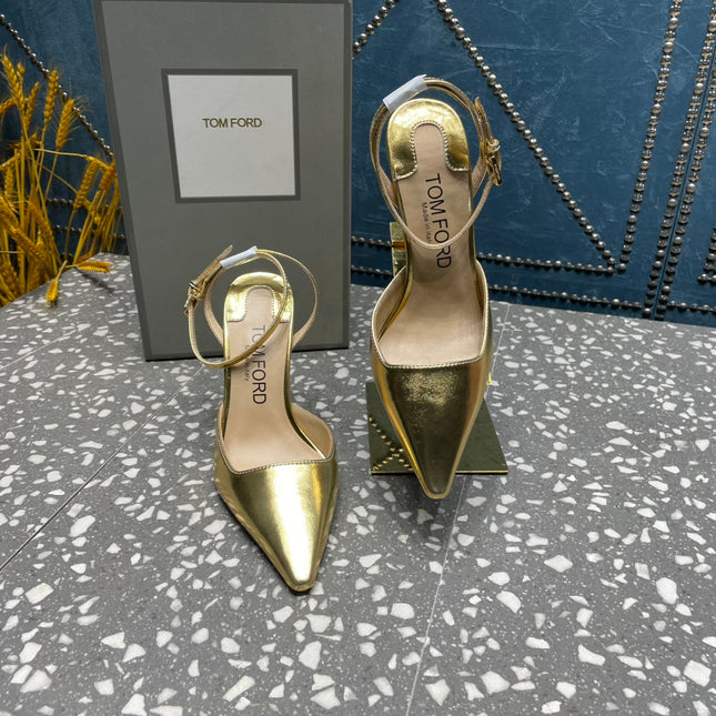 HIGH HEELS 10 CM IN GOLD CALFSKIN