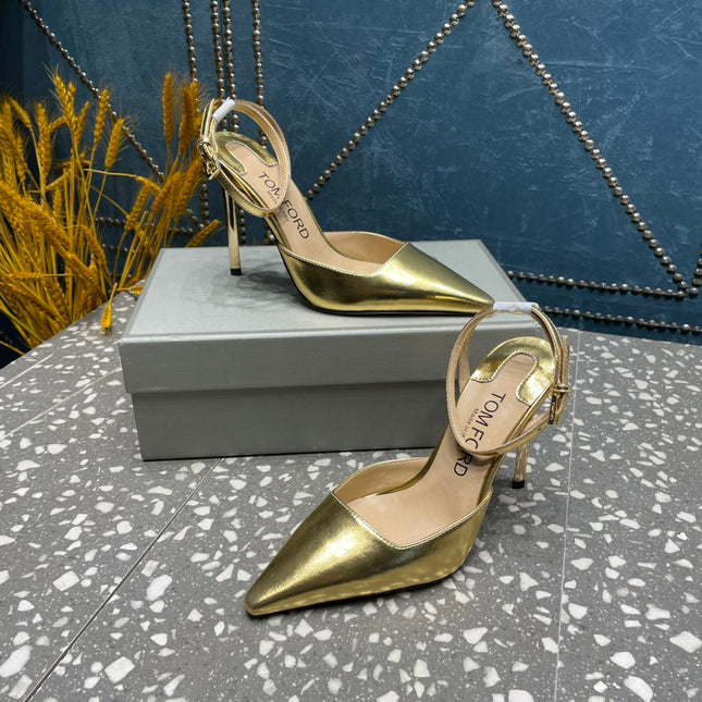 HIGH HEELS 10 CM IN GOLD CALFSKIN